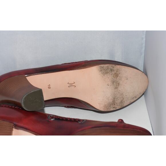 Cole Haan Red & Black Marble Leather Platform Block Heel Pump Size 9B - Picture 10 of 10
